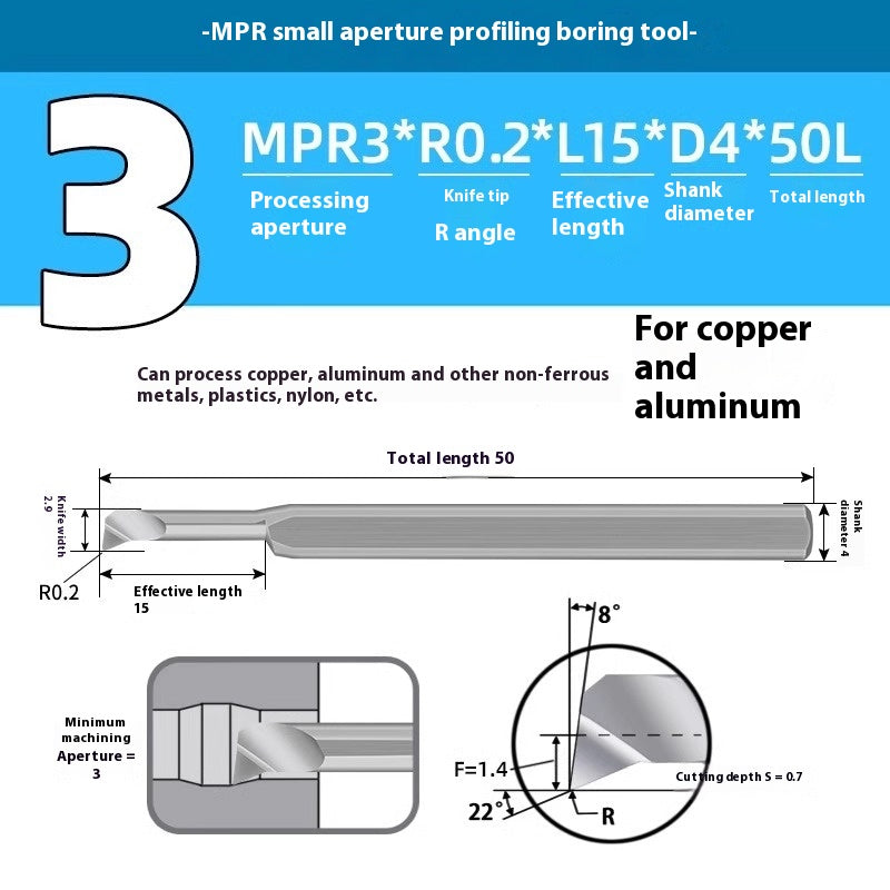 1129-CNC Small Bore Boring Tools MPR Copy Boring Turning Tools for Stainless Steel, Copper and Aluminum Lathe Micro Small Boring Tools Shandong Denso Pricision Tools Co.,Ltd.